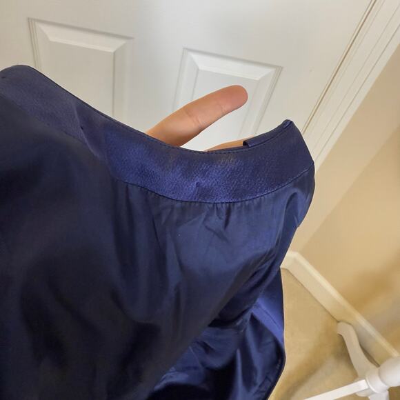 Boss Hugo Boss Navy Sleeveless Pleated Blouson Sheath Dress Sz 10 EUC Career - Picture 7 of 11